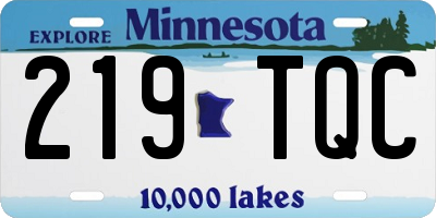 MN license plate 219TQC