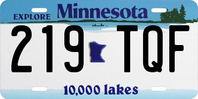 MN license plate 219TQF