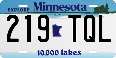 MN license plate 219TQL