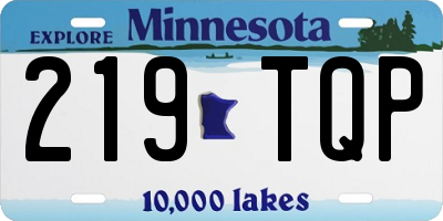 MN license plate 219TQP