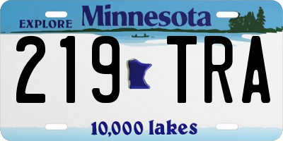 MN license plate 219TRA