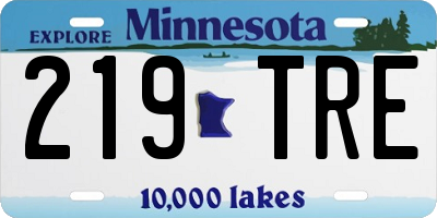 MN license plate 219TRE