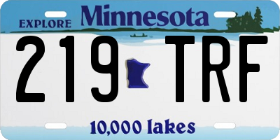 MN license plate 219TRF