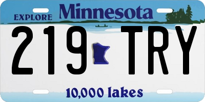 MN license plate 219TRY