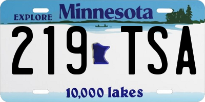 MN license plate 219TSA