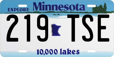MN license plate 219TSE