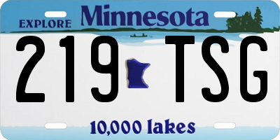 MN license plate 219TSG