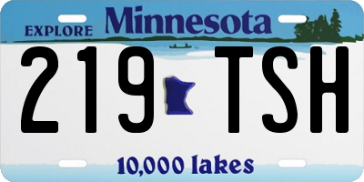 MN license plate 219TSH