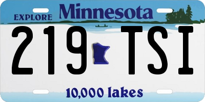 MN license plate 219TSI