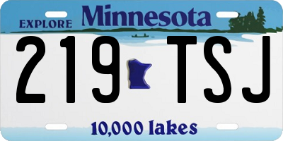 MN license plate 219TSJ