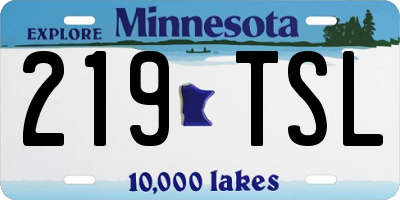 MN license plate 219TSL