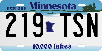MN license plate 219TSN
