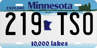 MN license plate 219TSO