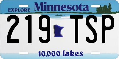 MN license plate 219TSP