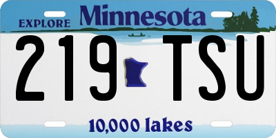 MN license plate 219TSU