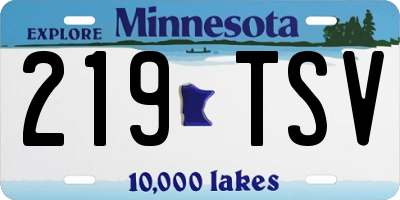 MN license plate 219TSV