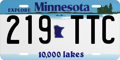 MN license plate 219TTC