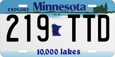 MN license plate 219TTD