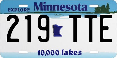 MN license plate 219TTE