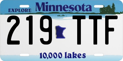 MN license plate 219TTF
