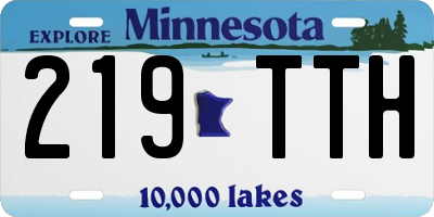 MN license plate 219TTH