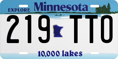 MN license plate 219TTO