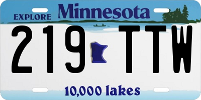 MN license plate 219TTW
