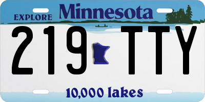 MN license plate 219TTY