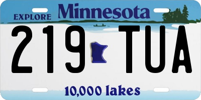 MN license plate 219TUA