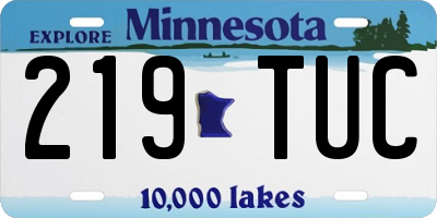 MN license plate 219TUC