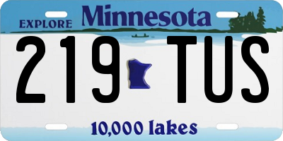 MN license plate 219TUS