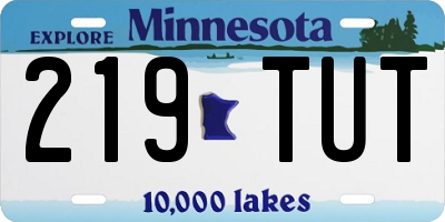 MN license plate 219TUT