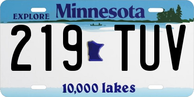 MN license plate 219TUV