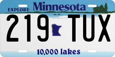MN license plate 219TUX