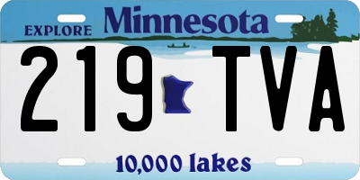 MN license plate 219TVA