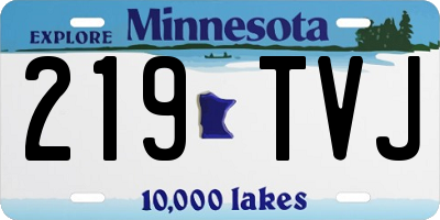 MN license plate 219TVJ