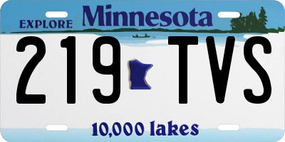 MN license plate 219TVS