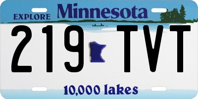 MN license plate 219TVT