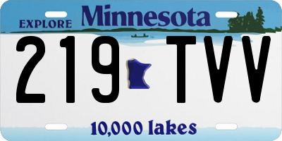 MN license plate 219TVV