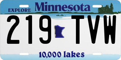 MN license plate 219TVW