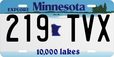 MN license plate 219TVX