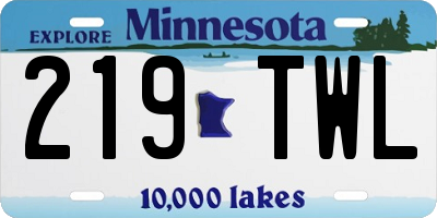 MN license plate 219TWL
