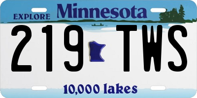 MN license plate 219TWS