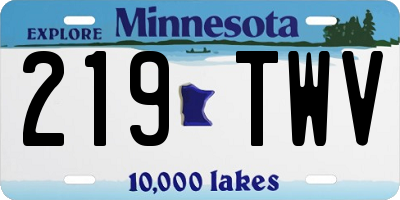 MN license plate 219TWV