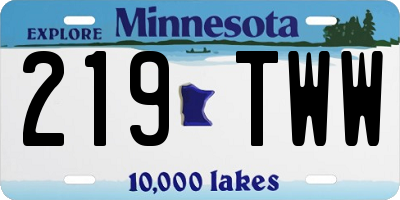 MN license plate 219TWW