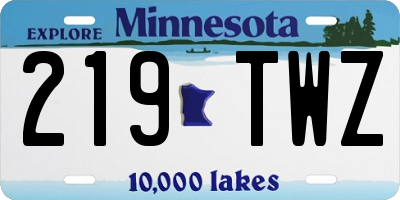 MN license plate 219TWZ