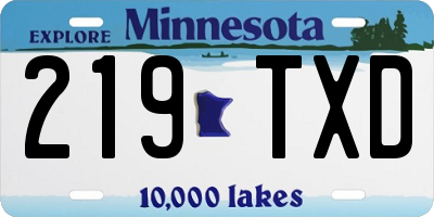 MN license plate 219TXD