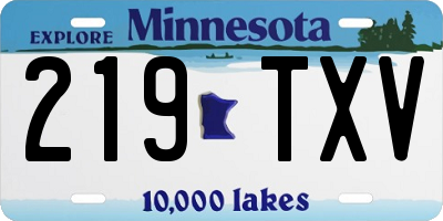 MN license plate 219TXV