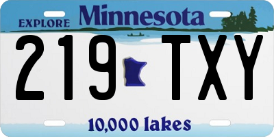 MN license plate 219TXY