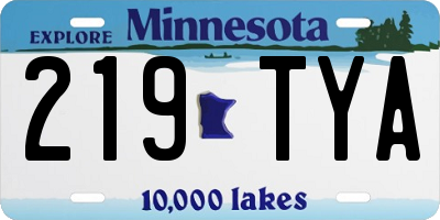 MN license plate 219TYA